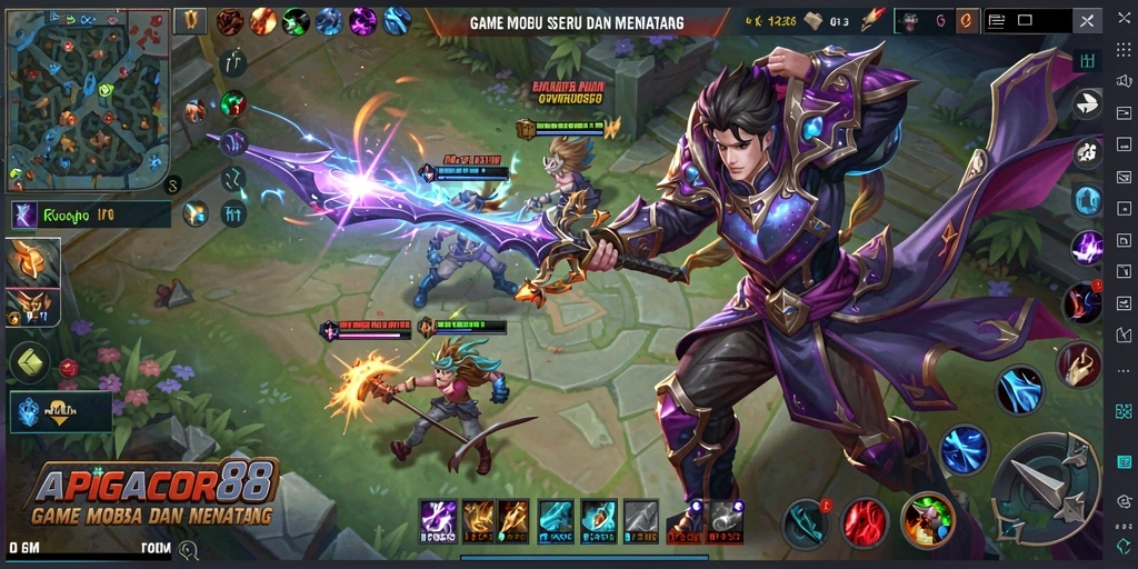 Tampilan gameplay seru dalam APIGACOR88 dengan aksi hero yang mendebarkan.