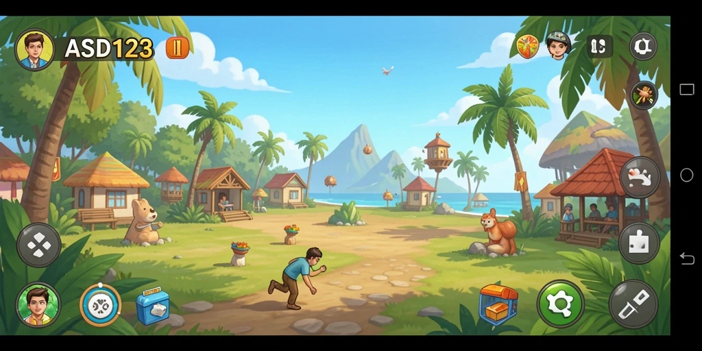 Screenshot gameplay yang menampilkan keseruan bermain ASD123.