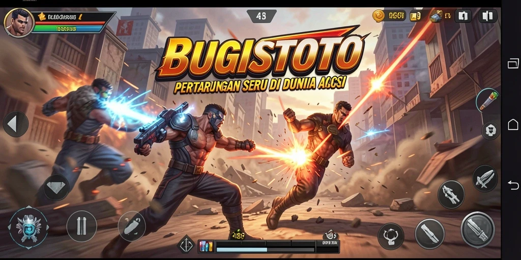 Screenshot utama BUGISTOTO menampilkan aksi pertarungan yang mendebarkan.