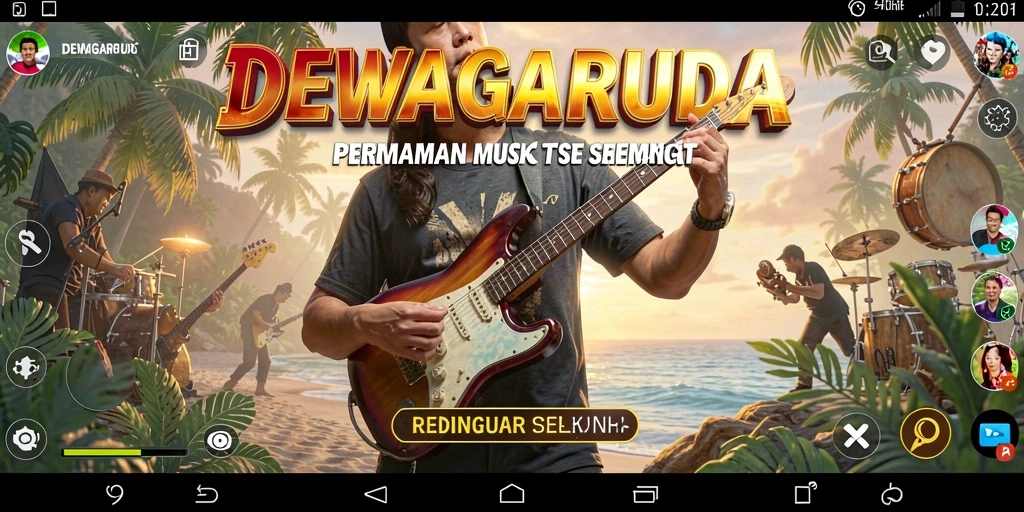Tampilan menarik saat memainkan DEWAGARUDA dengan iringan musik.