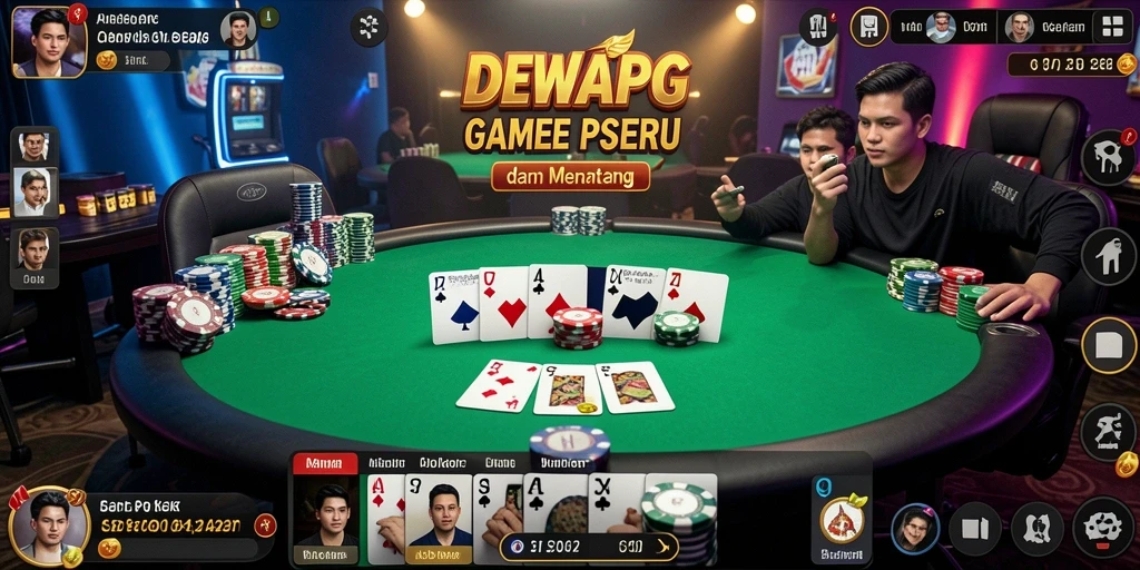 Tampilan gameplay poker yang seru dan mendebarkan.