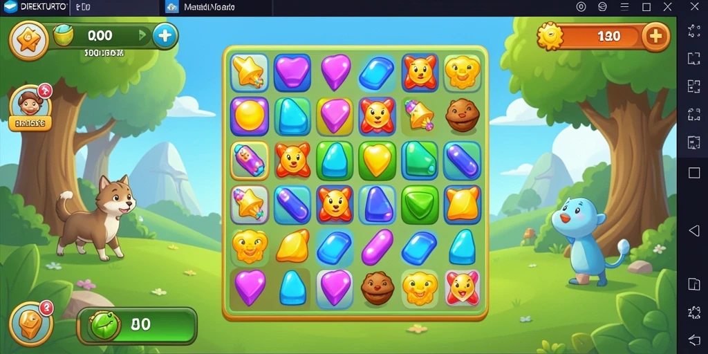 Tampilan gameplay menawan dari DIREKTURTOTO dengan elemen Match-3.