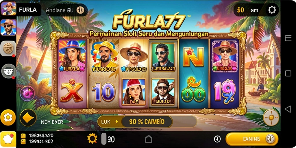 Screenshot game Slot FURLA77 yang menampilkan gameplay seru.