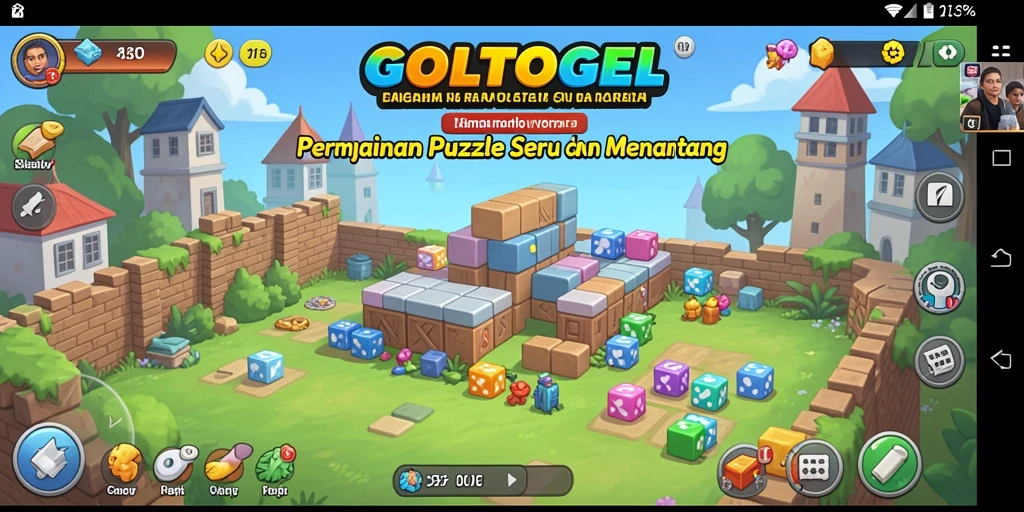 Tangkapan layar menunjukkan gameplay seru GOLTOGEL dengan berbagai puzzle menantang.