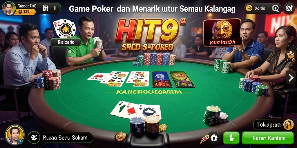Gameplay HIT9 yang seru dengan kompetisi poker yang menantang.