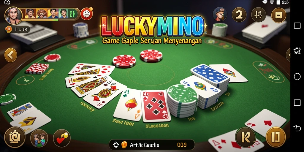 Tangkapan layar menunjukkan keseruan bermain Gaple di LUCKYMINO.