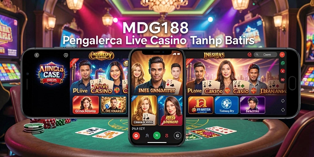 Screenshot gameplay Live Casino dengan dealer profesional di MDG188.