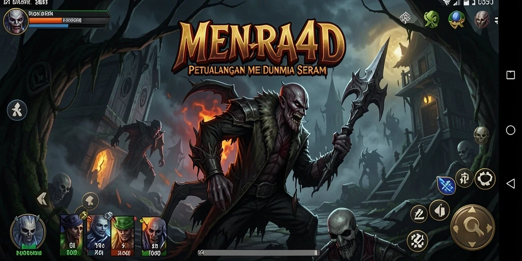 Tangkapan layar MENARA4D menampilkan gameplay mencekam dengan suasana kelam.