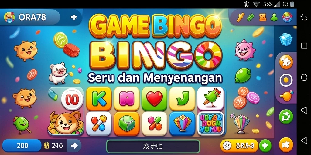 Tampilan grafis menarik dalam permainan Bingo ORA78.