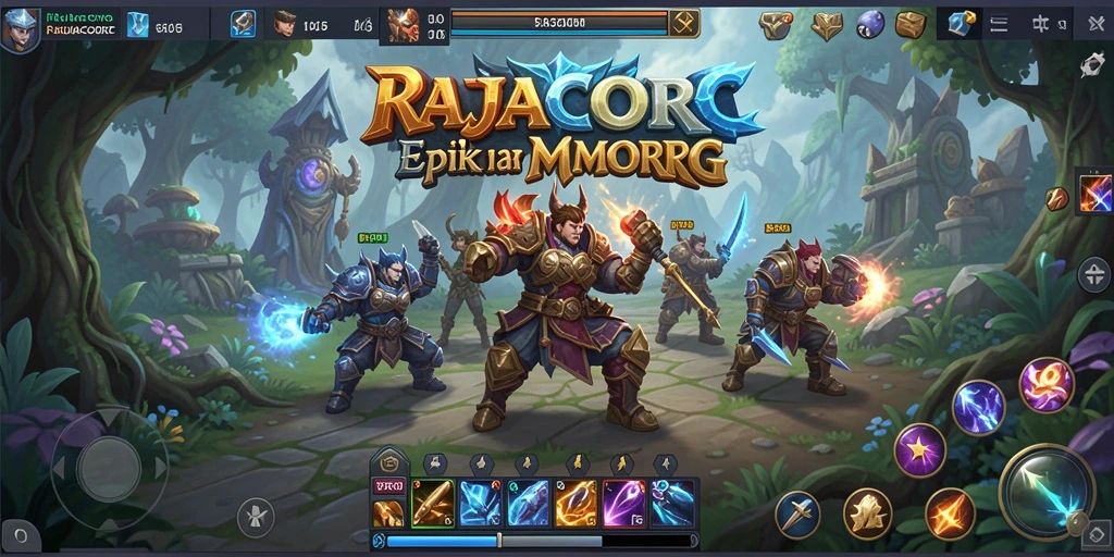 Screenshot gameplay RAJACORC menampilkan aksi seru dalam dunia MMORPG.