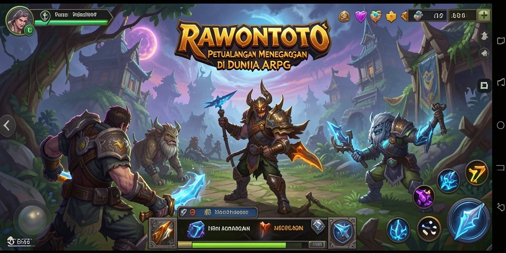 Tampilan gameplay seru dari RAWONTOTO dengan pertarungan yang mendebarkan.