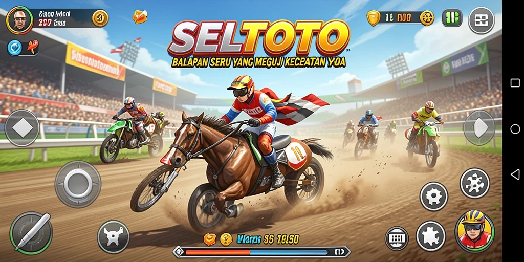 Tampilan gameplay balapan cepat dan seru di SELTOTO.