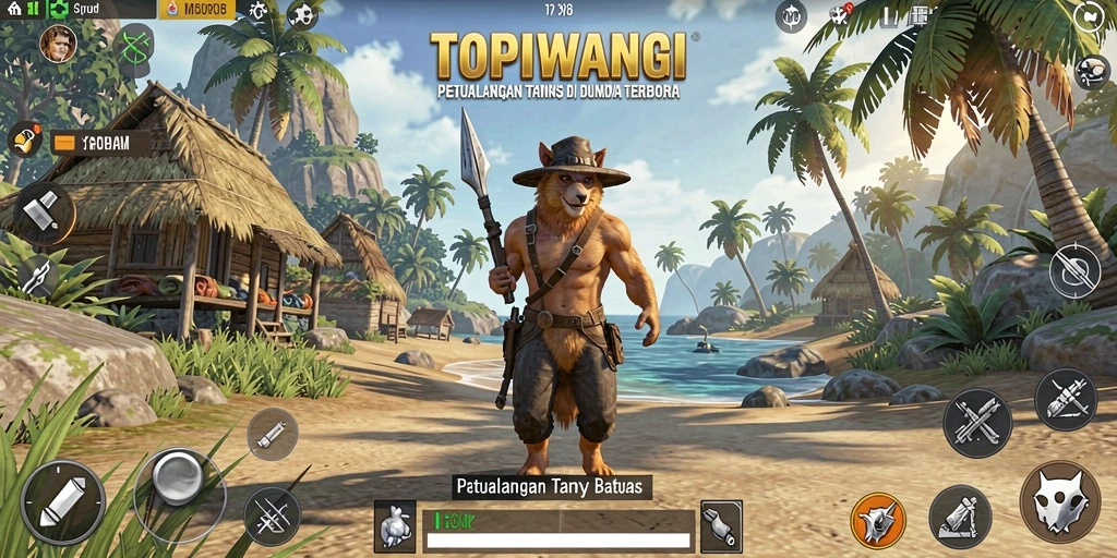Screenshot gameplay <strong>TOPIWANGI</strong> menampilkan keindahan dunia terbuka yang luas.