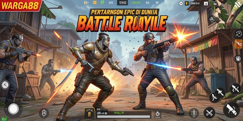 Tampilan gameplay WARGA88 dengan intensitas pertempuran luar biasa.