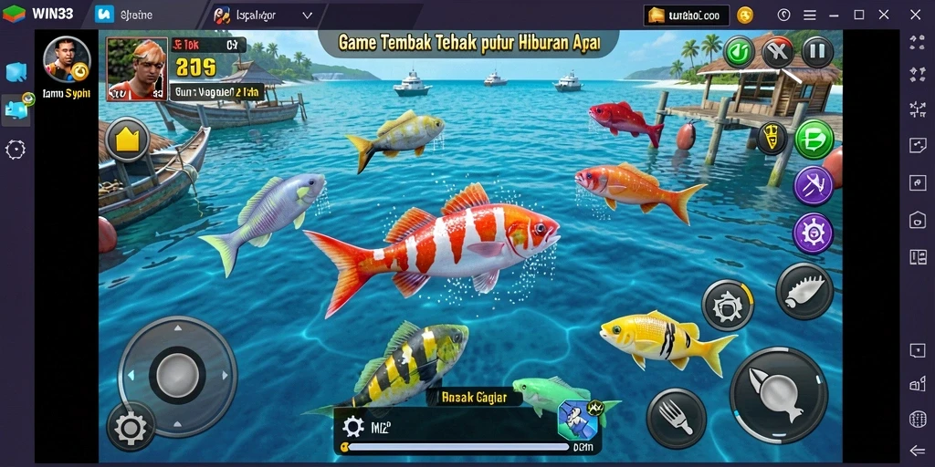 Tangkapan layar gameplay WIN33 menampilkan serunya menembak ikan.