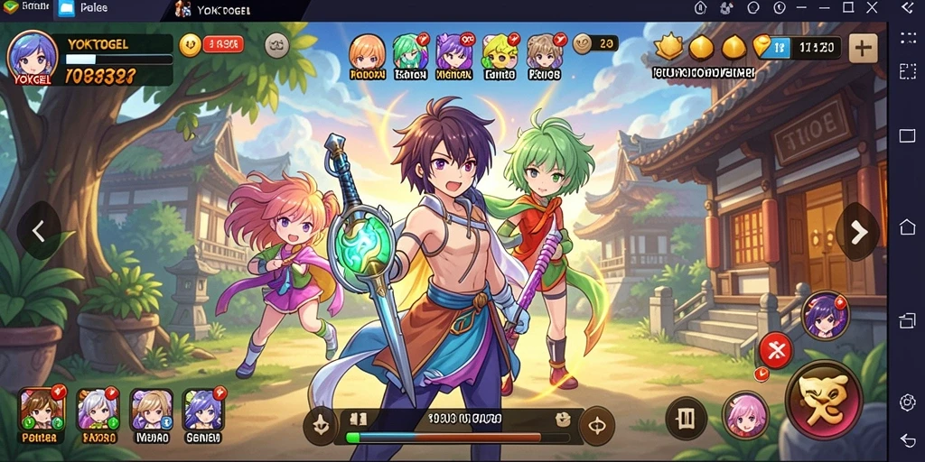 Tampilan gameplay menarik di YOKTOGEL dengan karakter anime.