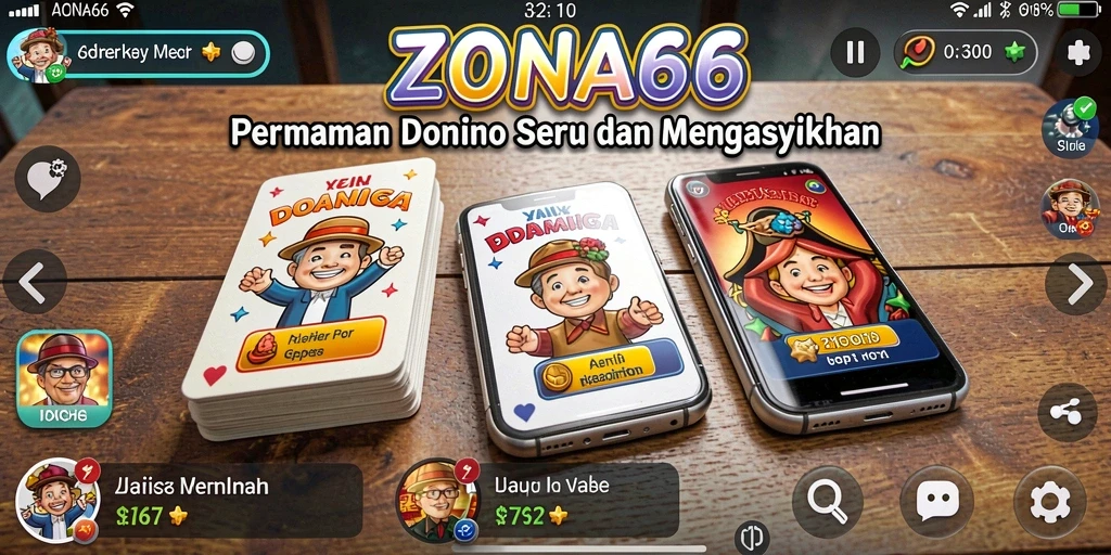 Screenshot ZONA66 menunjukkan keseruan permainan domino yang penuh strategi.